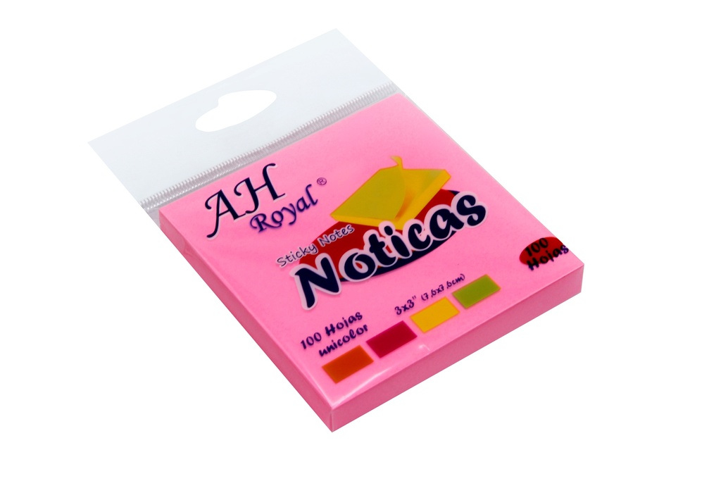 PAPEL AH ROYAL  PARA NOTAS  X100 HOJAS COLORES NEÓN [PAC90508 / PAC70564-601]