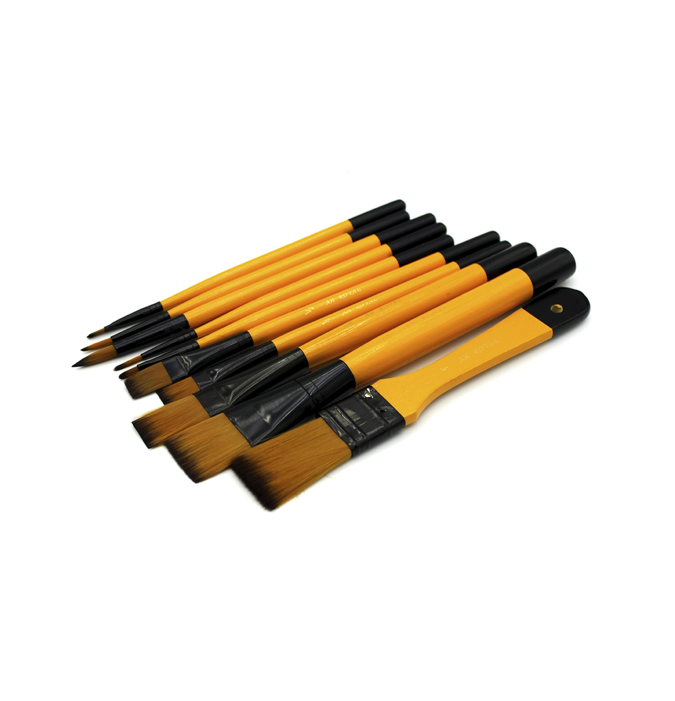 PINCEL AH ROYAL JUEGO AMARILLO PUNTA QUEMADA X10 [PAC20093-240]
