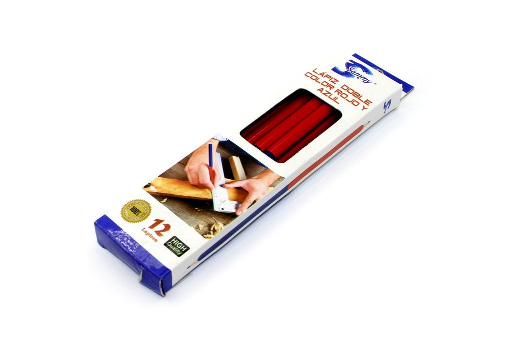 LAPIZ DE MADERA  BICOLOR ROJO Y AZUL [PAC60020-3330]