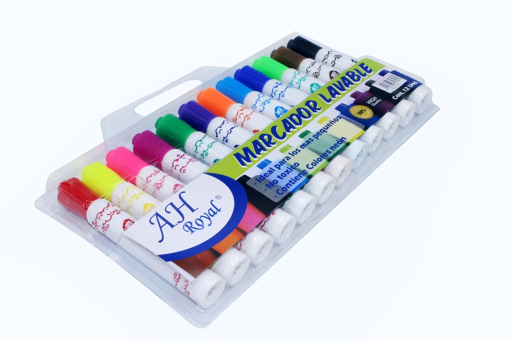 MARCADOR AH ROYAL LAVABLE GRUESO X12 UNIDADES [PAC70610-1053]