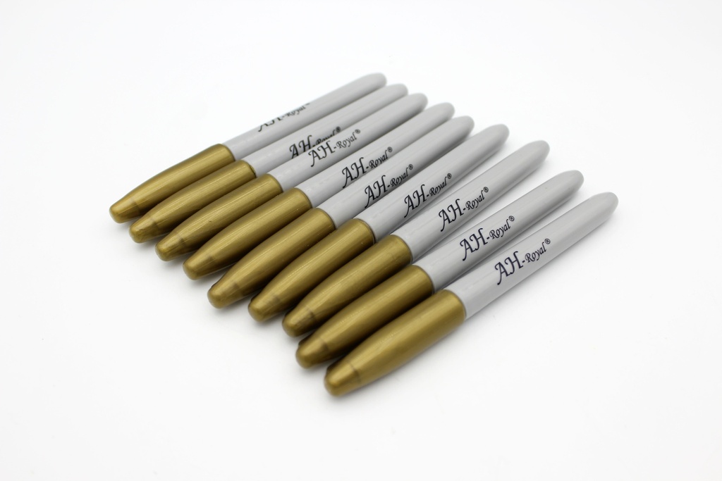 MARCADOR AH ROYAL METALICO DORADO DELGADO (DISPLAY X12UNDS) [PAC90019-1120]
