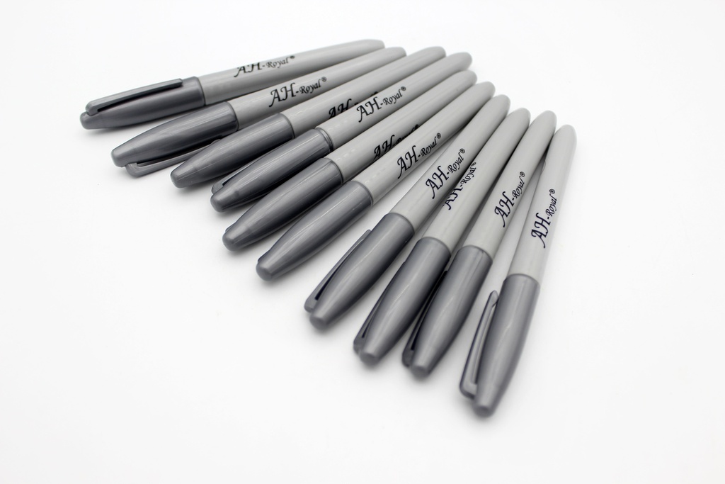 MARCADOR AH ROYAL METALICO PLATA  DELGADO (DISPLAY X12UNDS) [PAC90020-1124]