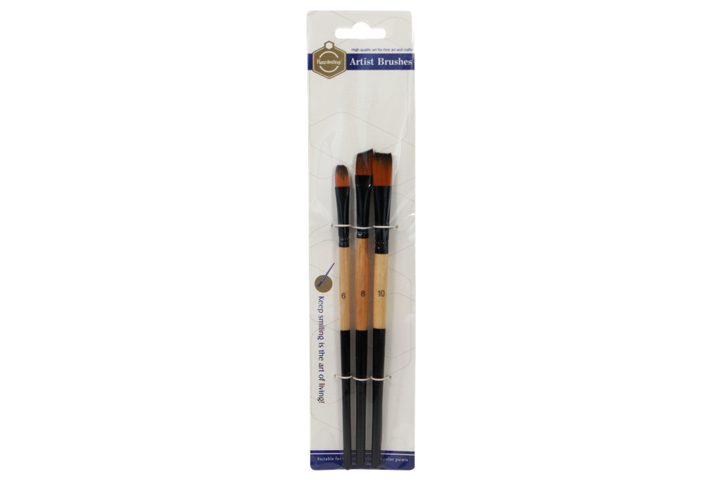 PINCEL KEEP SMILING X3 SURTIDO MANGO NEGRO MADERA [PAC20732-133]