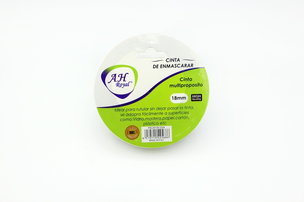 CINTA  AH ROYAL DE ENMASCARAR 18MM-3/4 x 2OMTS  CAJA X 144 UNDS [PAC20130-2324]
