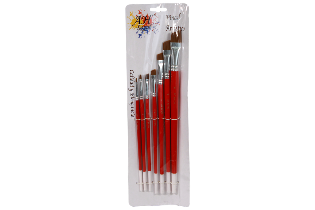 PINCEL AH ROYAL HEXAGONAL USA  X 7 SURTIDO No. 1/8 0 1 2 3 4 5 [PAC20061-259]