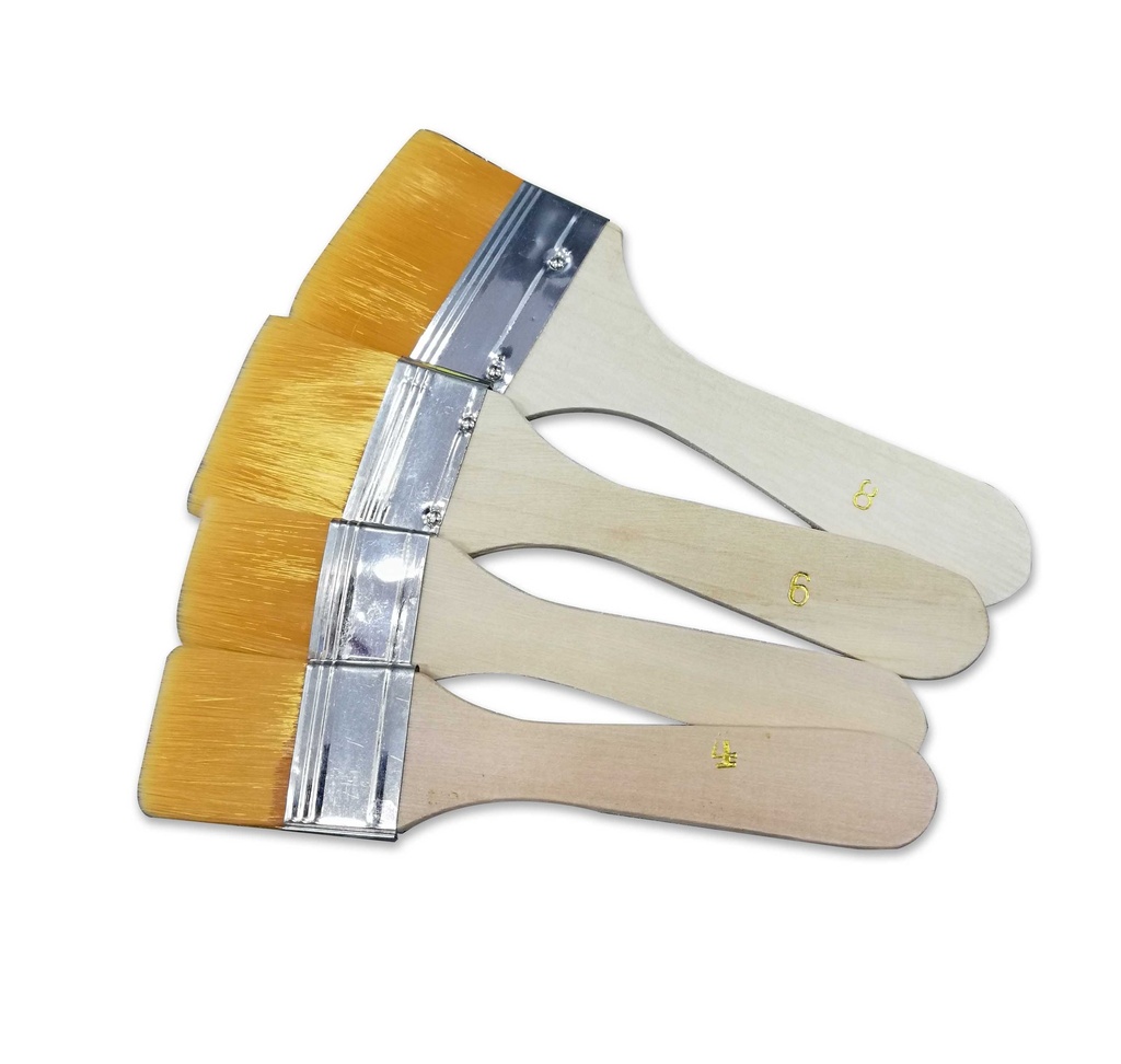 BROCHAS X4 UNIDADES 2,4,6,8 CERDA CINTETICA AMARILLA [PAC2221]