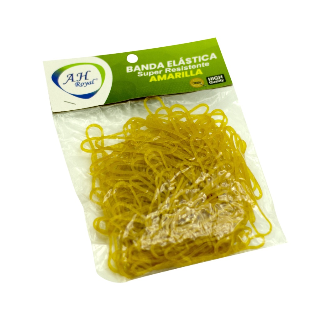 BANDAS DE CAUCHO AH ROYAL AMARILLO BOLSA CAJA X 600 PAQUETES (154 UNID APROX) [PAC50135-3349]