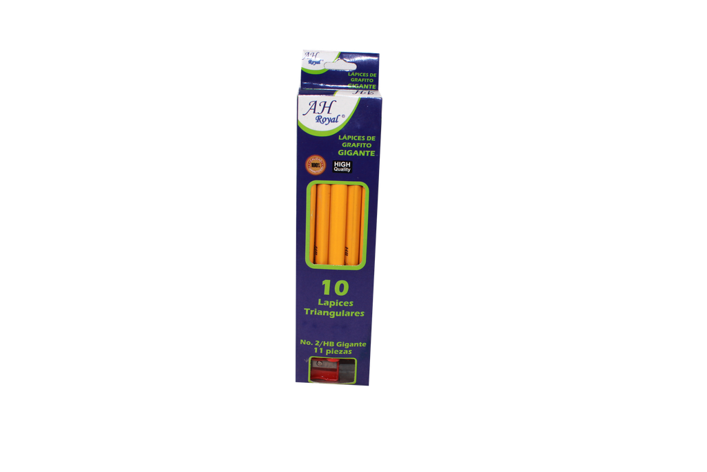 LAPIZ AH ROYAL TRIANGULAR JUMBO HB CON SACAPUNTA  (DISPLAY X10) [PAC70087-3776]