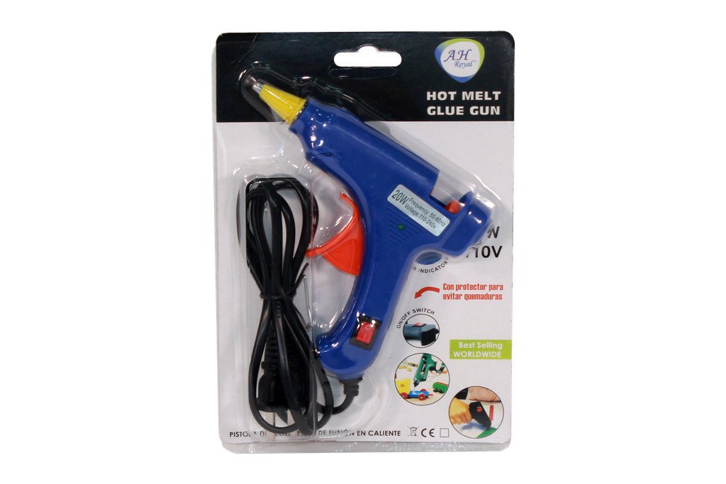 PISTOLA DE SILICONA AH ROYAL PEQUEÑA  ORIGINAL CON SWITCH CAJA X 96 UNDS [PAC2035]