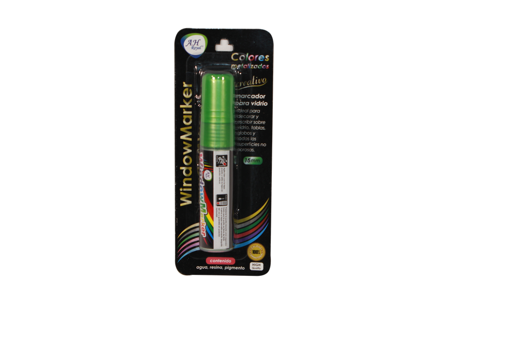 MARCADOR AH ROYAL PARA VENTANA METALIZADO VERDE OSCURO 15 MM [PAC2580]