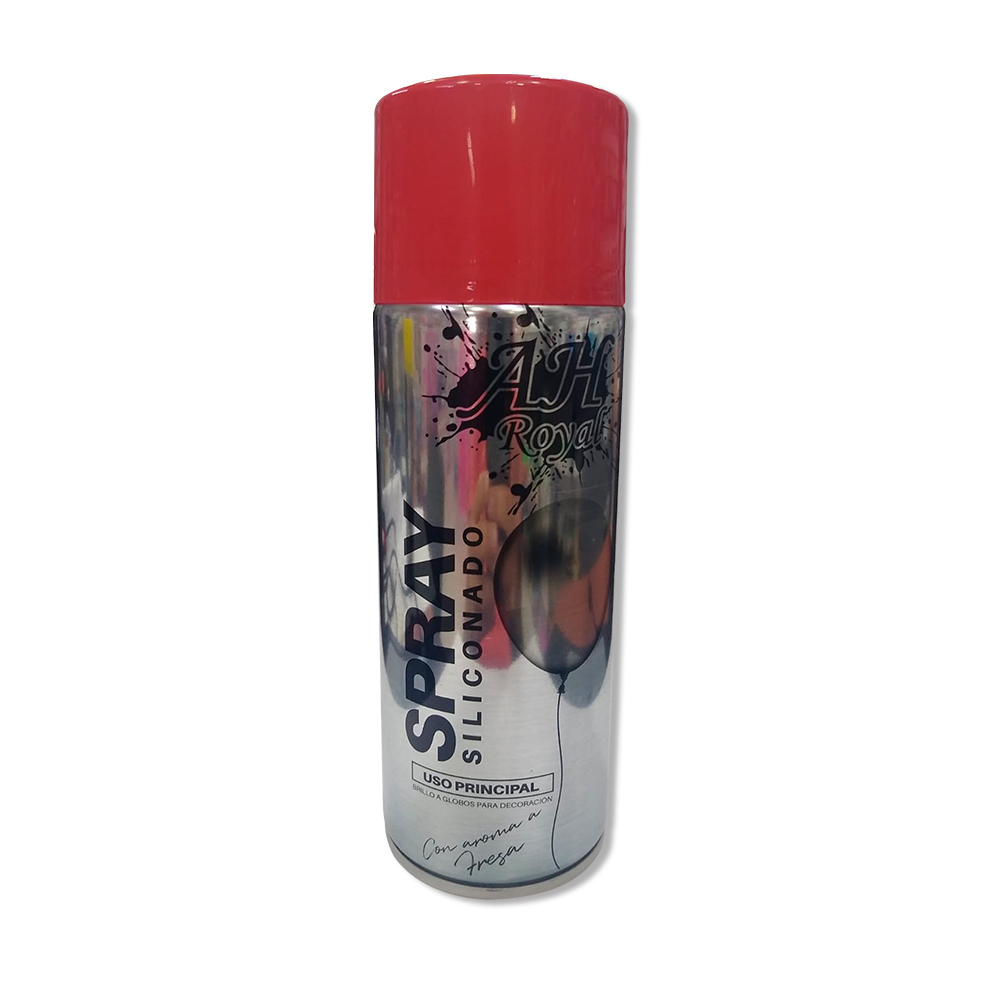 SILICONA AEROSOL AH ROYAL PARA GLOBOS OLOR FRESA X 400ML CAJA X24 UNDS [HT40238A]