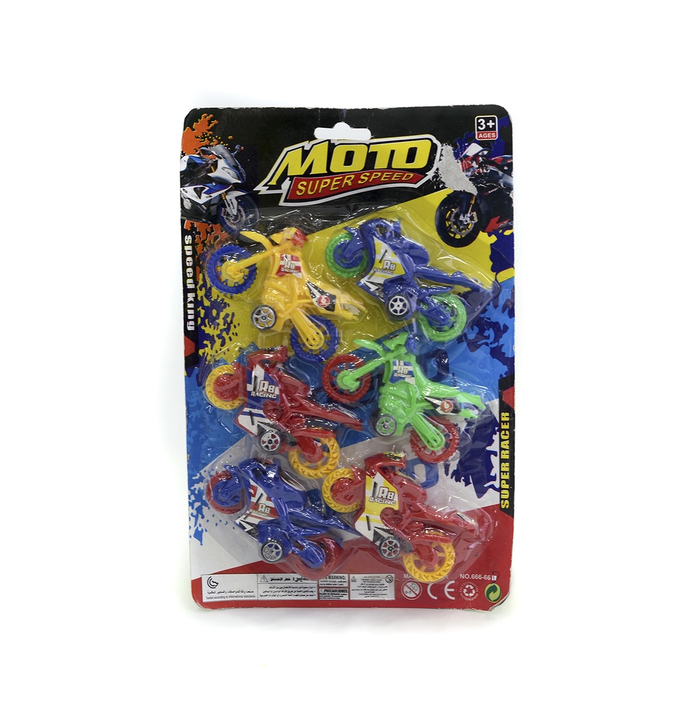MOTOCICLETA DE COLOR SÓLIDO DESLIZANTE (6PCS) [666-66D]