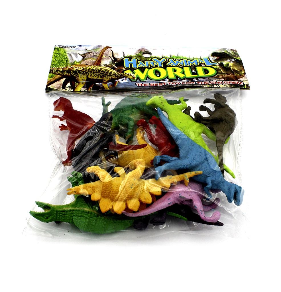 ANIMALES DINOSAURIOS EN BOLSA X 12 CAJA X 144 [Q603]