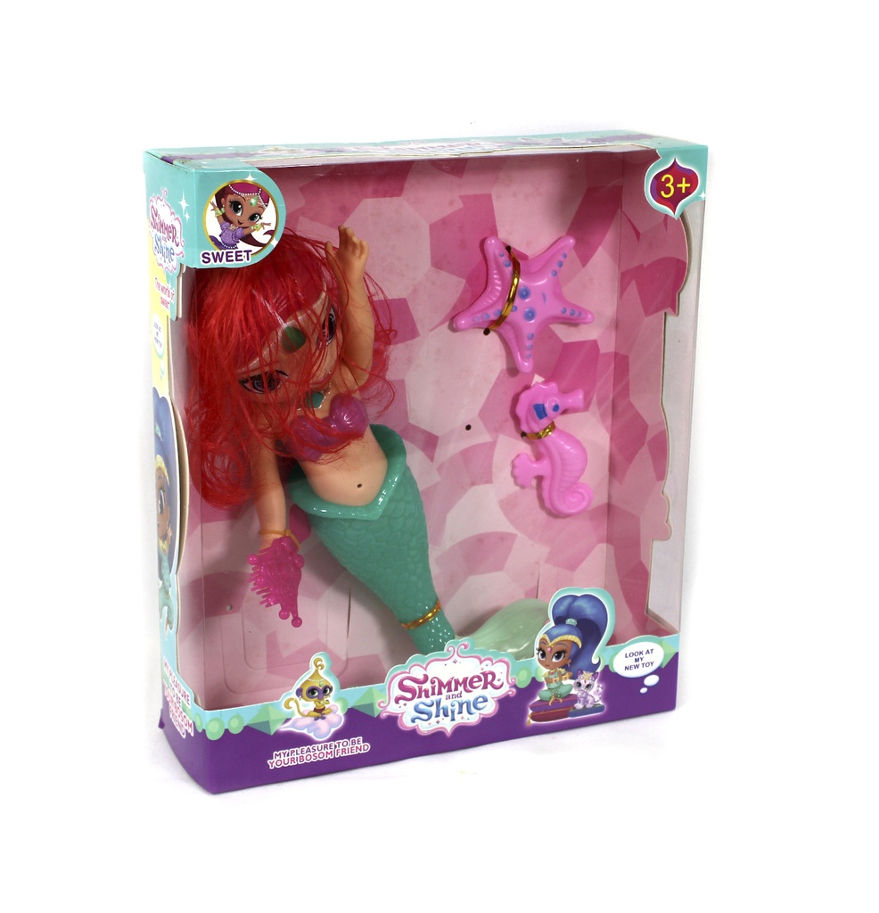 MUÑECA SIRENA EN CAJA GRANDE  CON ACCESORIOS CAJA X48 UNDS [9933B]