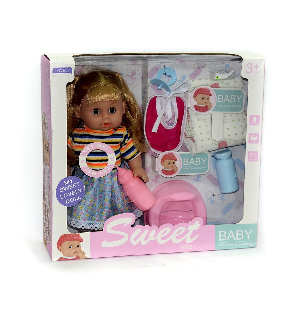 MUÑECA CON VASENILLA CON 7 ACCESORIOS CAJA X24 [MY8863-16]