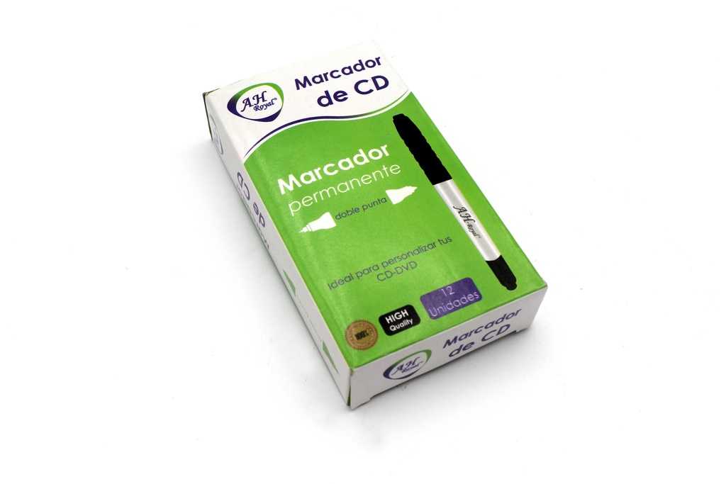 MARCADOR AH ROYAL PARA CD DOBLE DELGADO Y GRUESO CAJA X1728 [PAC20529][PAC70586-4037]