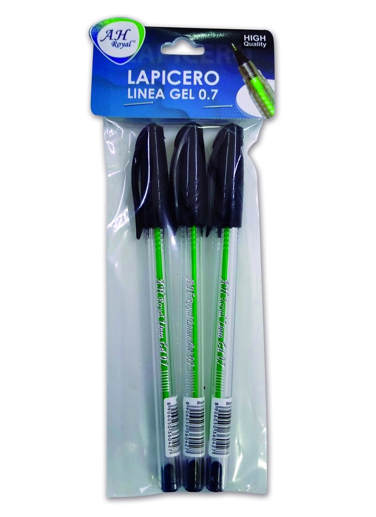 BOLIGRAFO LINEA SEMIGEL 0.7 NEGRO X 3 UNIDADES