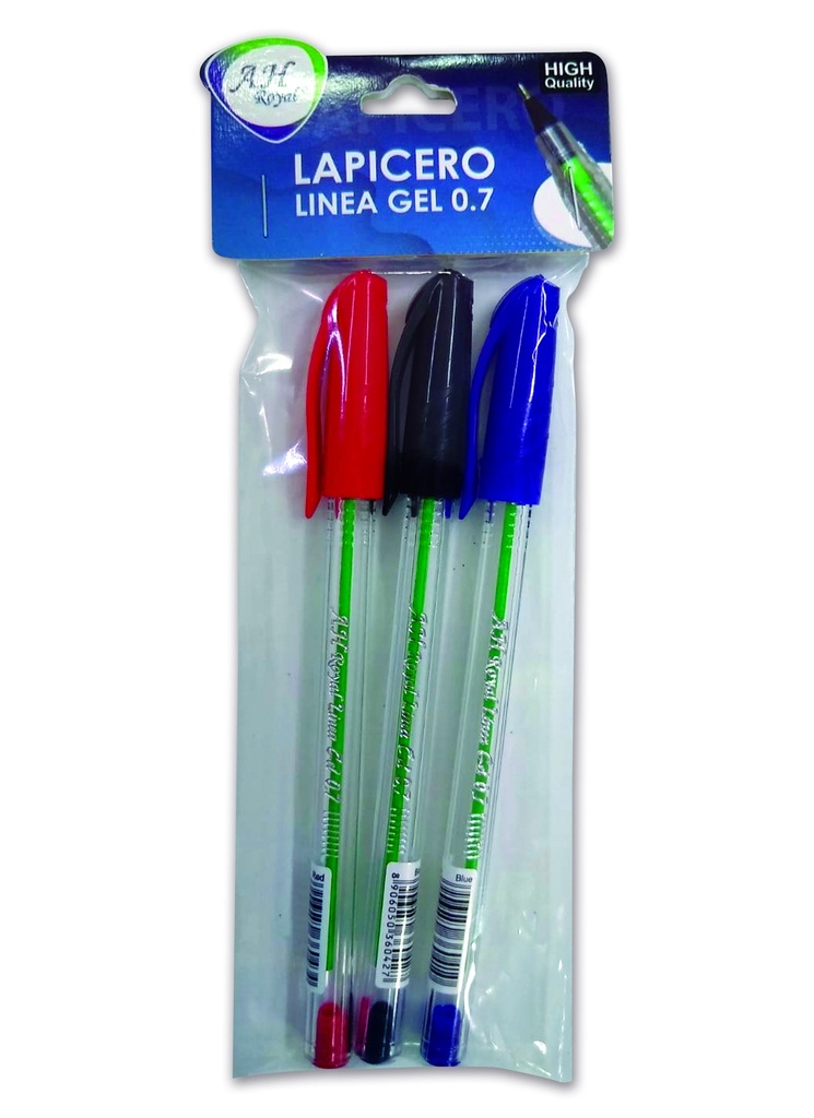 BOLIGRAFO X3 LINEA SEMIGEL 0.7 NEGRO, AZUL, ROJO