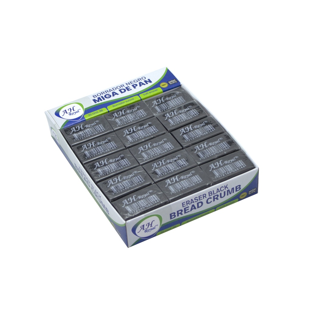 BORRADOR AH ROYAL MIGA DE PAN NEGRO (DISPLAY X 30 UNDS) CAJA X 40 DPS [PAC20144]