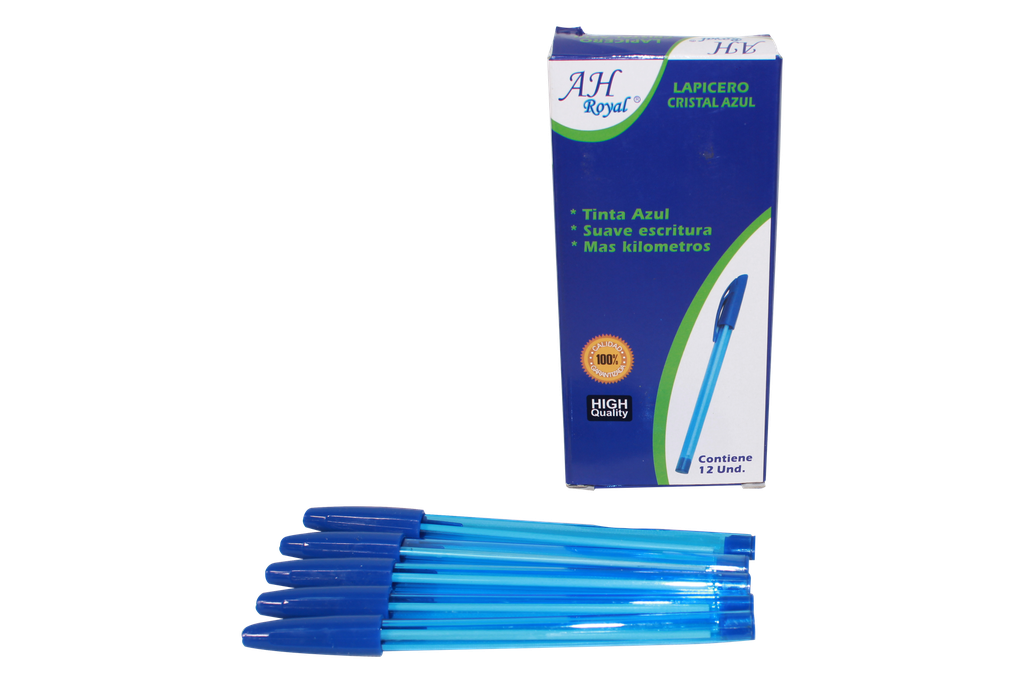 LAPICERO AH ROYAL CRISTAL SEMI GEL AZUL (DISPLAY X12 UND) [PAC70196-4016]