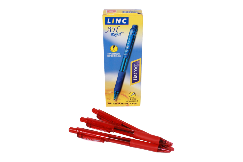 LAPICERO AH ROYAL RETRACTIL  TINTA GEL ROJO  (DISPLAY X12UND) [PAC I-876]