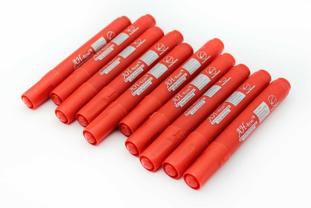 MARCADOR AH ROYAL PERMANENTE BISELAD0 ROJO (DISPLAY X10UNDS) [PAC70576-2568]