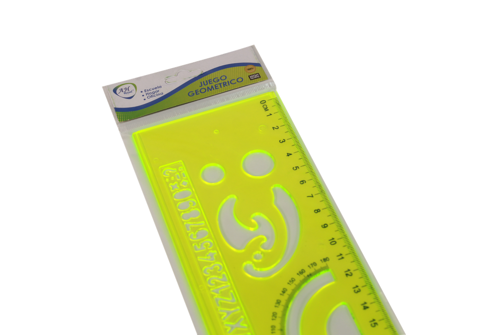 REGLA AH ROYAL LETRAS 30 CMS FIGURAS GEOMETRICAS PACA X 720 [PAC2142]