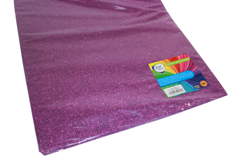 FOAMY 4 CARTA AH ROYAL ESCARCHADO MORADO (PAQUETE X10UNDS) [AH21100815/PAC40159]