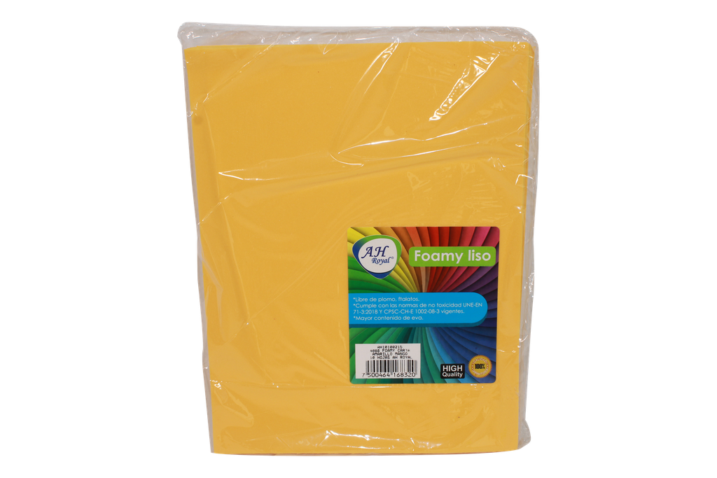FOAMY CARTA AH ROYAL AMARILLO MANGO (PAQUETE X10UNDS) [AH10100215/PAC40277-4088]