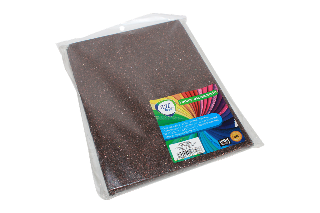 FOAMY CARTA AH ROYAL ESCARCHADO CAFE (PAQUETE X10UNDS) [PAC40291-4117]