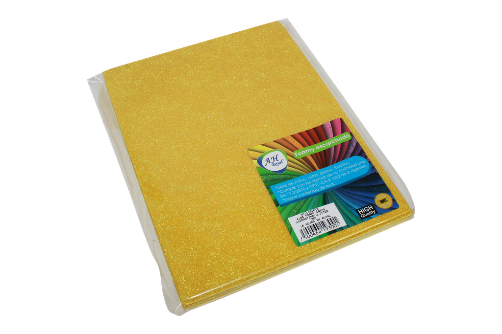 FOAMY CARTA AH ROYAL ESCARCHADO DORADO (PAQUETE X10UNDS) [AH11101015/PAC40294-4106]