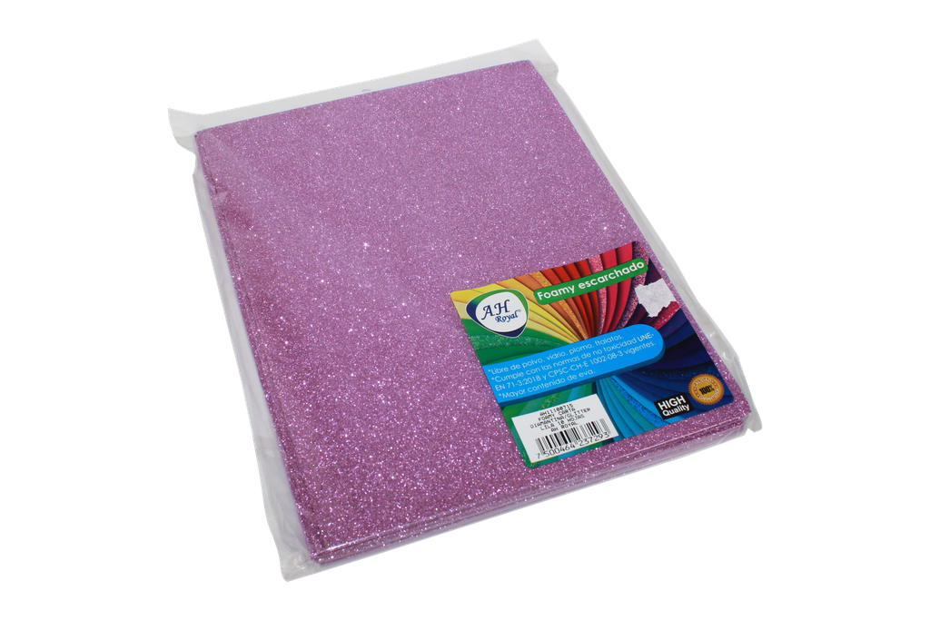 FOAMY CARTA AH ROYAL ESCARCHADO LILA (PAQUETE X10UNDS) [AH11100715/PAC40283-4105]