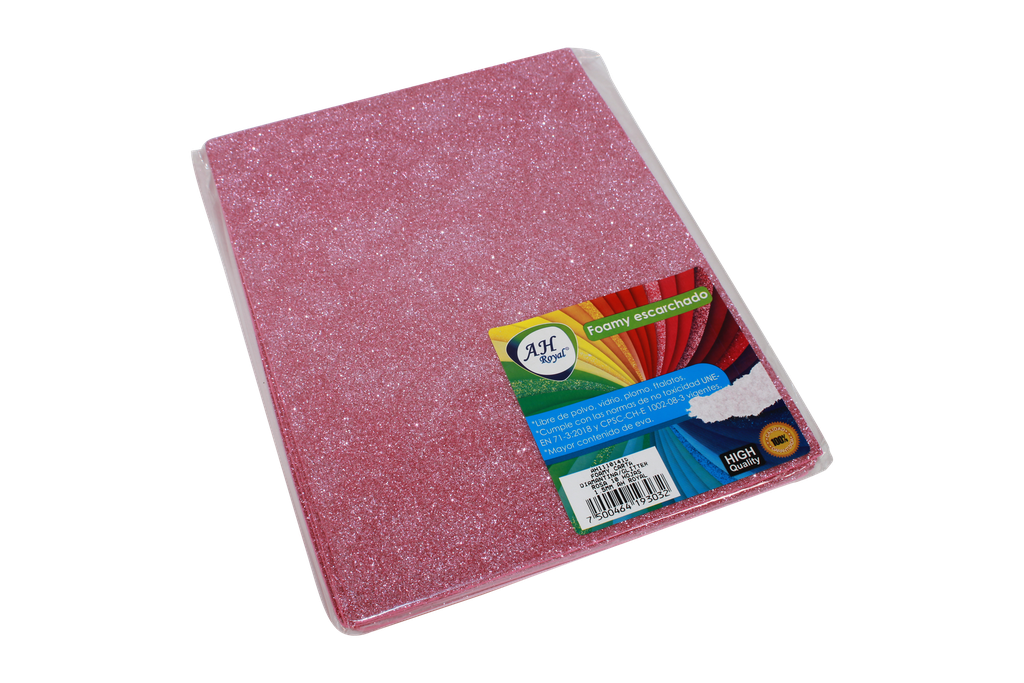 FOAMY CARTA AH ROYAL ESCARCHADO ROSADO (PAQUETE X10UNDS) [AH11101415/PAC40290-4112]