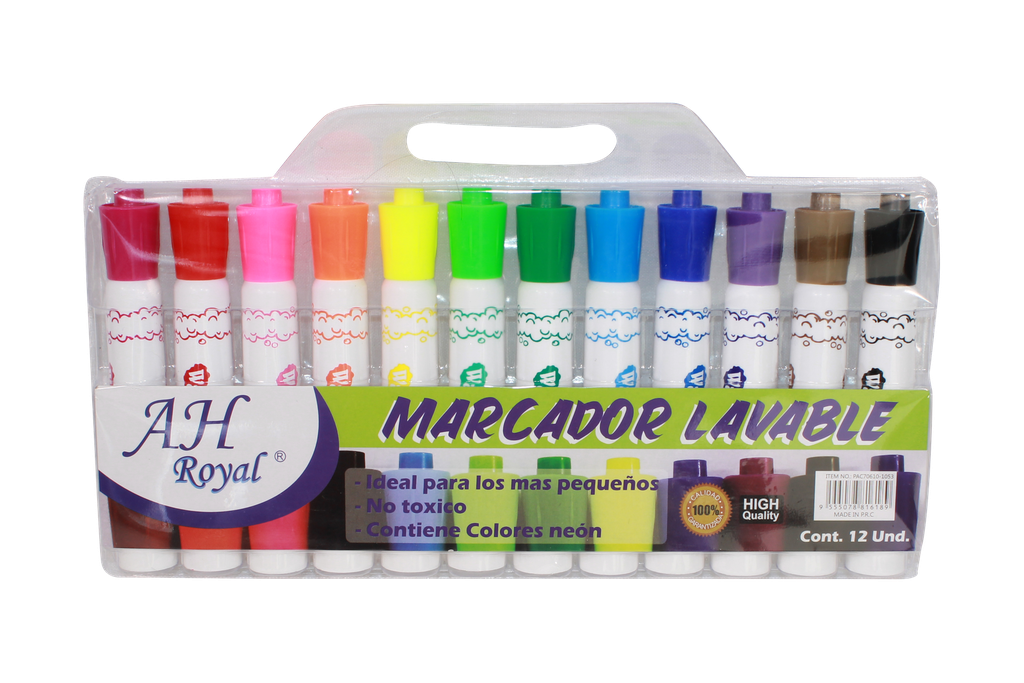 MARCADOR AH ROYAL LAVABLE CAJA X 96 DPS (DISPLAY X 12 UND) [PAC70610-1053]