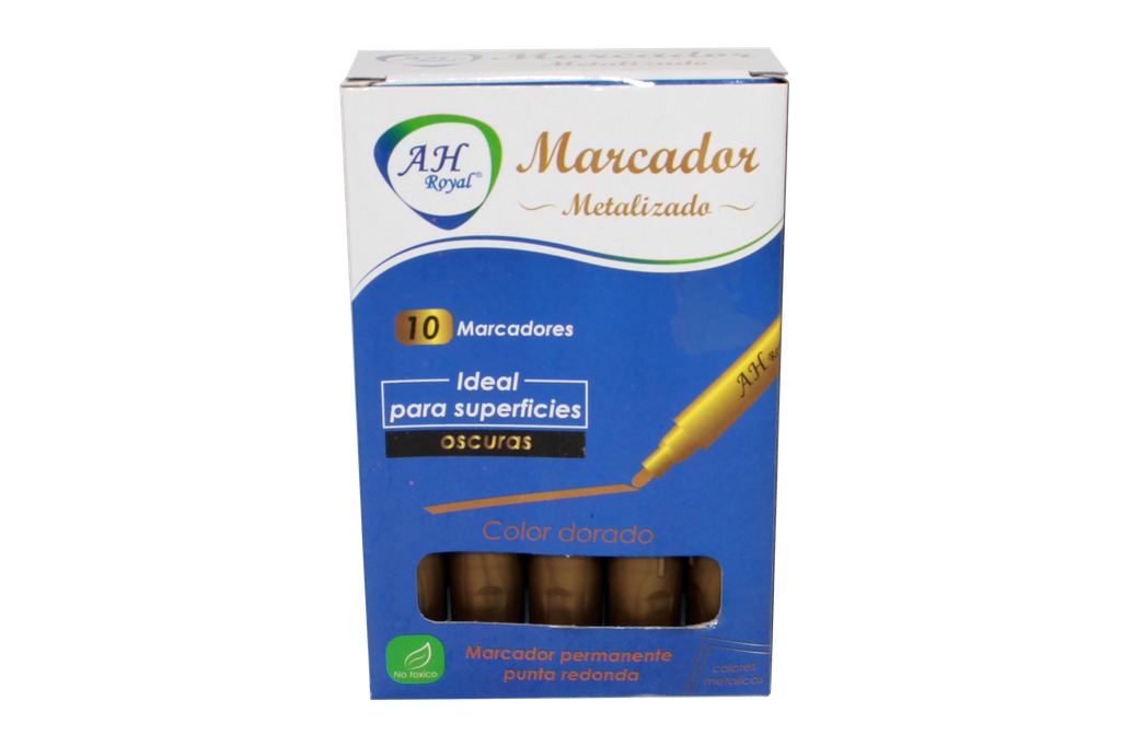 MARCADOR GRUESO AH ROYAL METALICO DORADO 420 CAJA X 120 DPS (DISPLAY X10UNDS)  [PAC90022-1159]