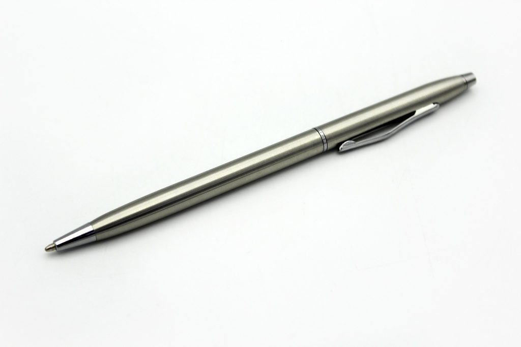 BOLIGRAFO FINO PLATEADO CON ESTUCHE PUNTA DORADA [PAC90240-1307]