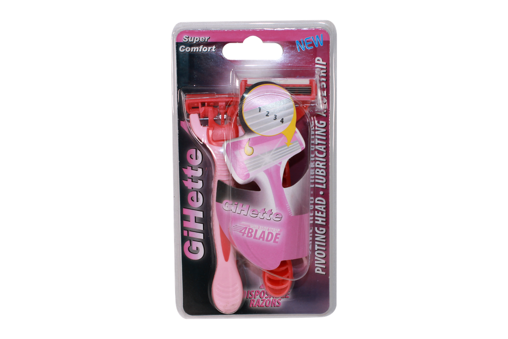 CUCHILLA DE AFEITAR ROSADA 2441 4 HOJAS DISPLAY X2 [PAC90338-1648]