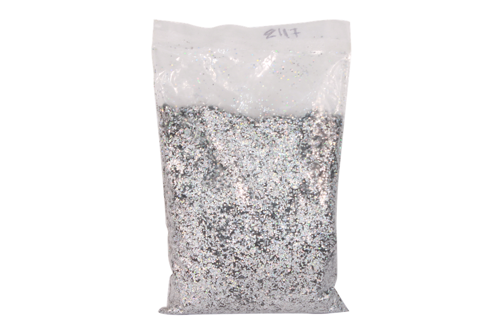 ESCARCHA PLATEADA SEMI GRUESA REF ZA6050 CAJA X 25 KILOS []