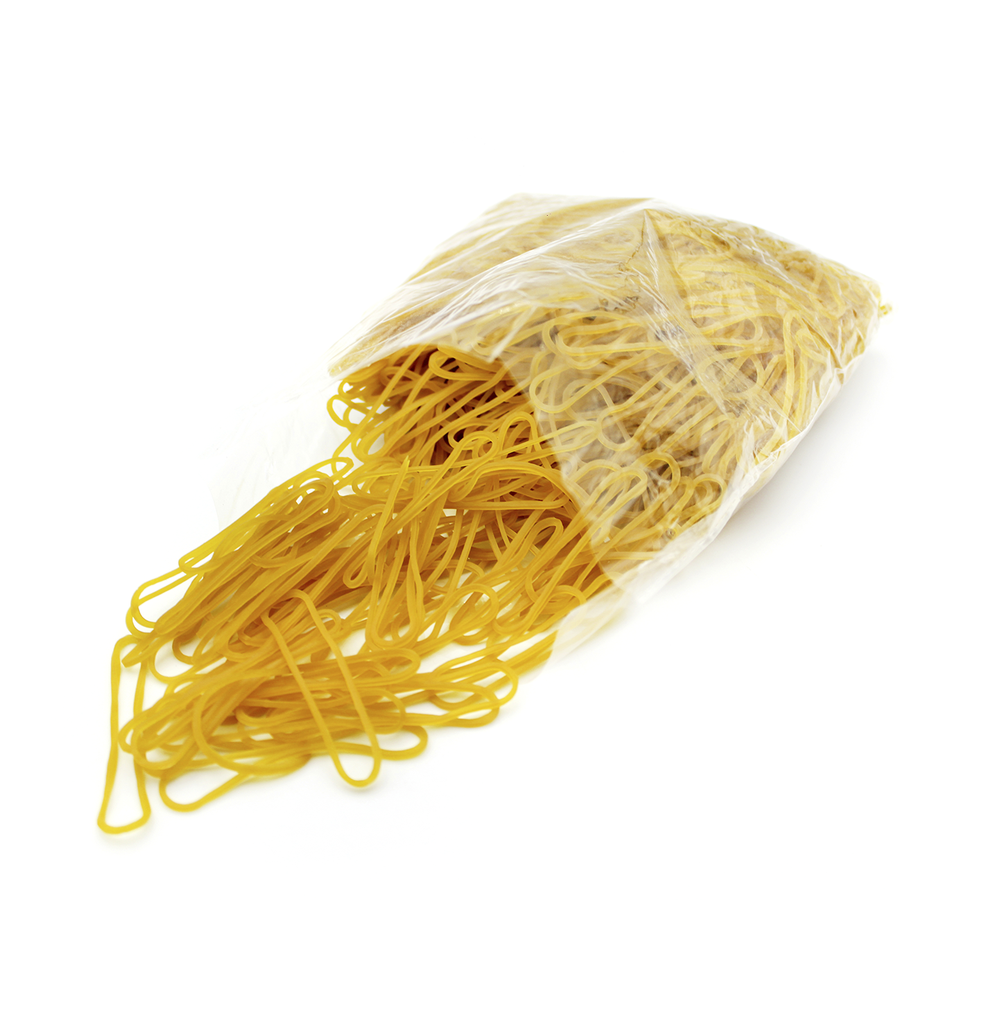 BANDAS DE CAUCHO AH ROYAL SILICONADA AMARILLA BOLSA MEDIANA  CAJA X 150(648 UNID APROX) [PAC20312-2250]