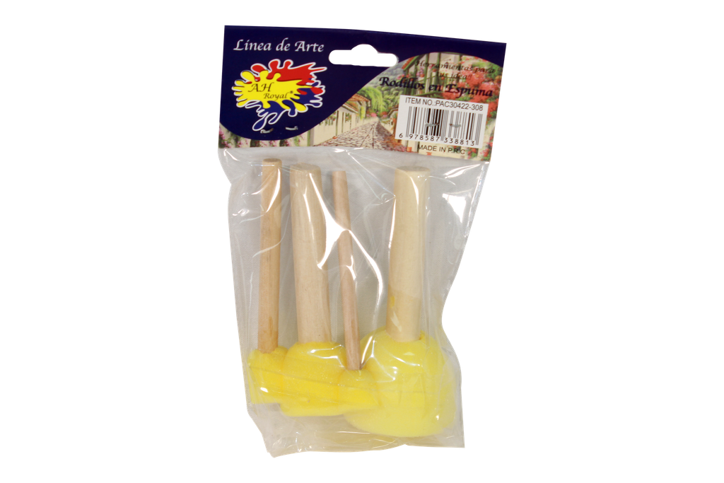 JUEGO DE POMA AH ROYAL X 4 UND MANGO DE MADERA CAJA X 400 UNDS [PAC30422]