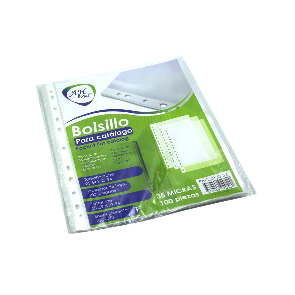 BOLSILLO PARA CATALOGO AH ROYAL CARTA  DIS X 100 UND [PAC50133/PAC20345-32]