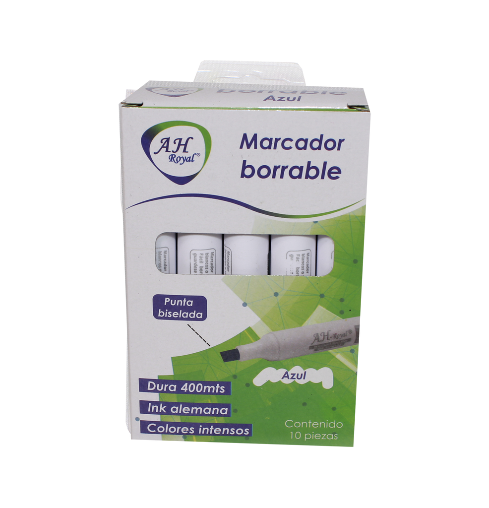 MARCADOR AH ROYAL BORRABLE BISELADO AZUL -CAJA X 120 UND- (DISPLAY X10UNDS) [PAC70583-3270]