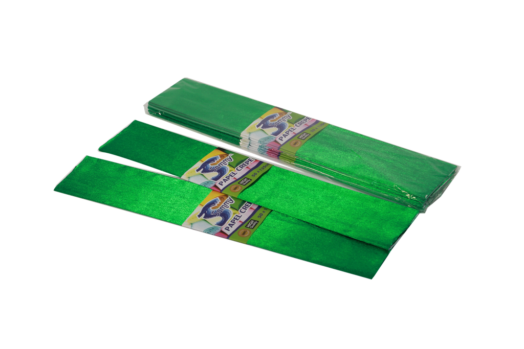 PAPEL CREPE METALIZADO VERDE -CAJA X 20 UNIDADES- (6907888720638) [80-63]