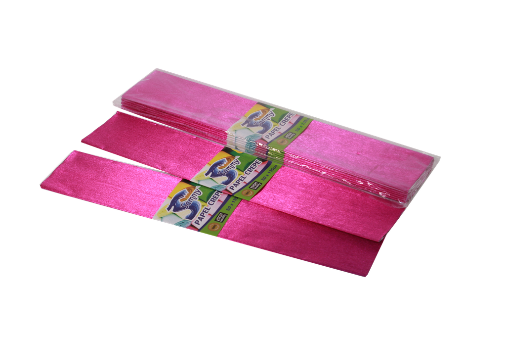 PAPEL CREPE METALIZADO FUCSIA -CAJA X 20 UNIDADES- (6907888720645) [80-64]