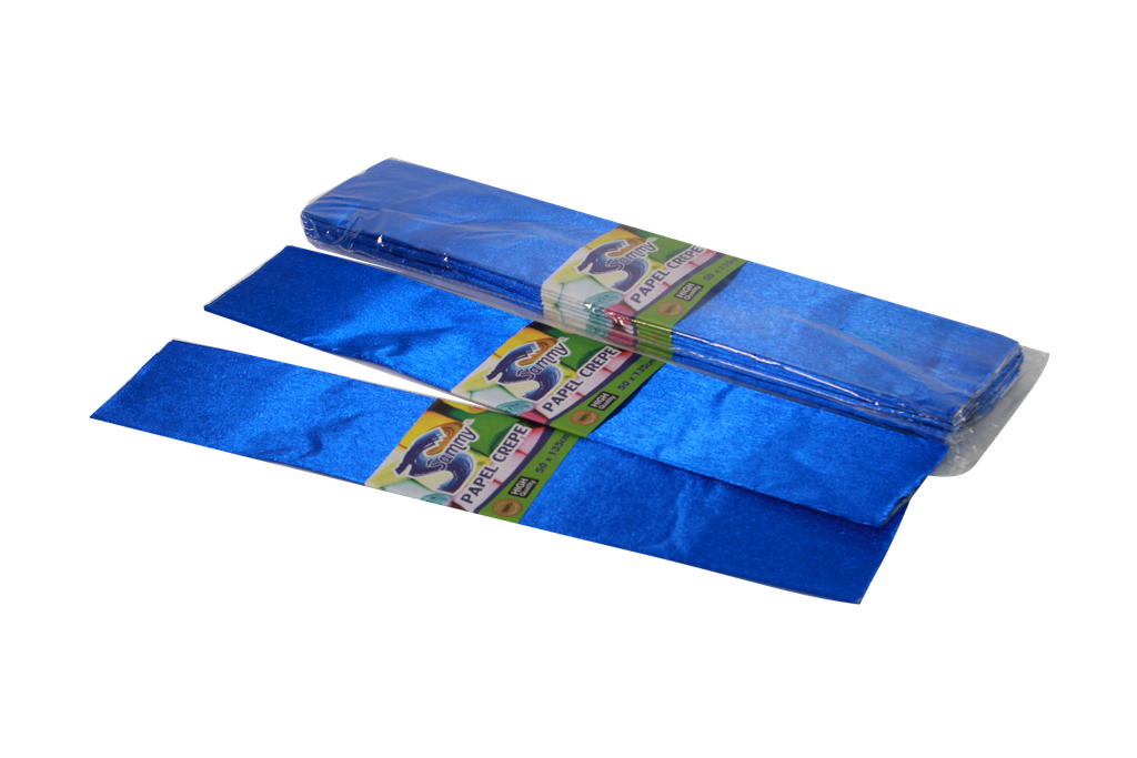 PAPEL CREPE METALIZADO AZUL -CAJA X 20 UNIDADES-  (6907888720652) [80-65]
