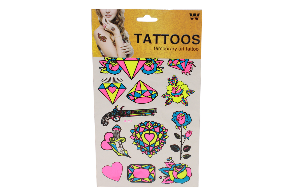 TATUAJES SURTIDOS HB COLORES NEÓN [PAC70081-3770]