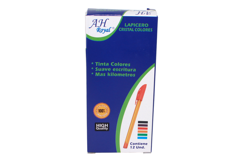 BOLIGRAFO AH ROYAL TRASLUCIDO CRISTAL SEMI GEL (DISPLAY X 12UNDS) COLORES SURTIDOS[PAC70197-4017]