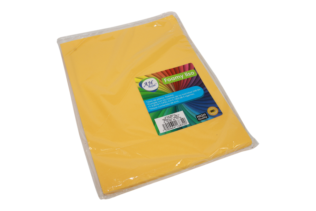 FOAMY CARTA AH ROYAL AMARILLO MANGO (PAQUETE X10UNDS) [AH10100215/PAC40277-4088]