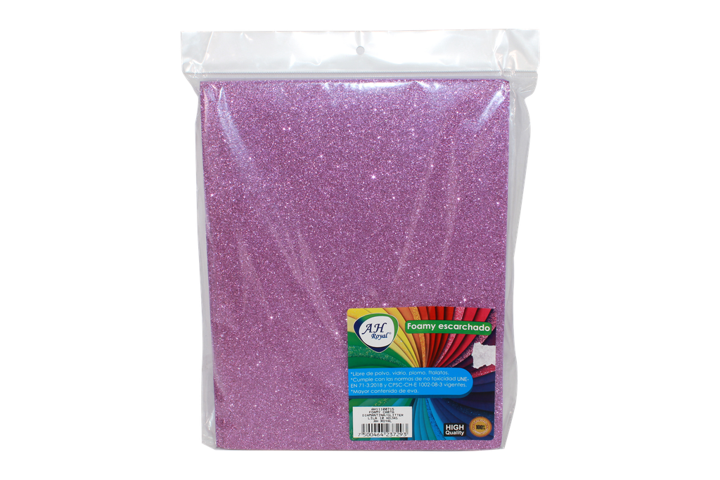 FOAMY CARTA AH ROYAL ESCARCHADO LILA (PAQUETE X10UNDS) [AH11100715/PAC40283-4105]