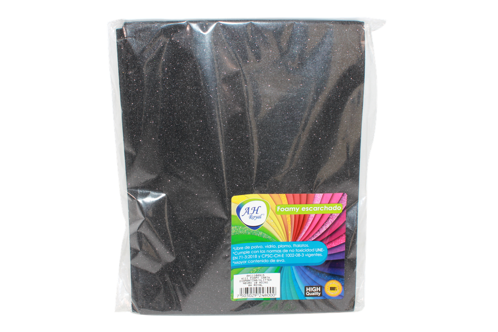 FOAMY CARTA AH ROYAL ESCARCHADO NEGRO (PAQUETE X10UNDS) [AH11100915/PAC40284-4111]